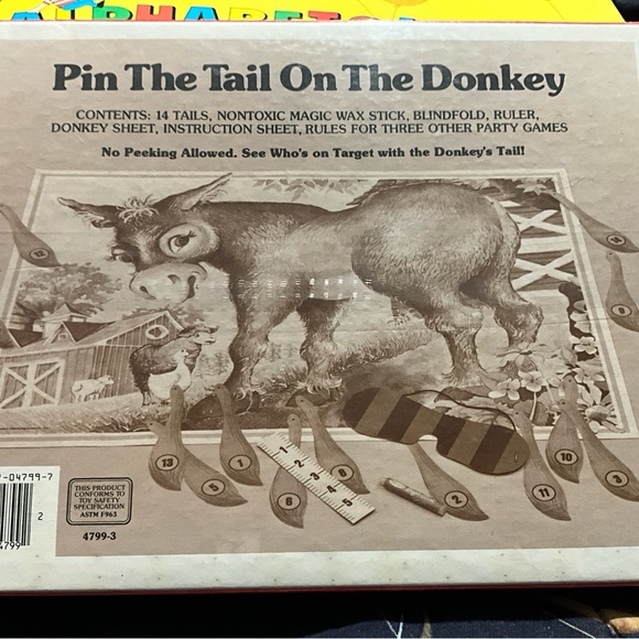 Vintage 1981 Pin The Tail On The Donkey Party Game-#4799-3 GOLDEN NEW SEALED - Picture 16 of 16